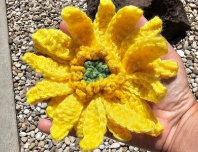crocheted sunflower