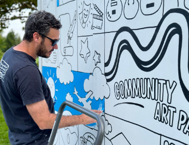 Artist Painting Mural