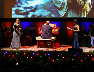 People on stage singing opera
